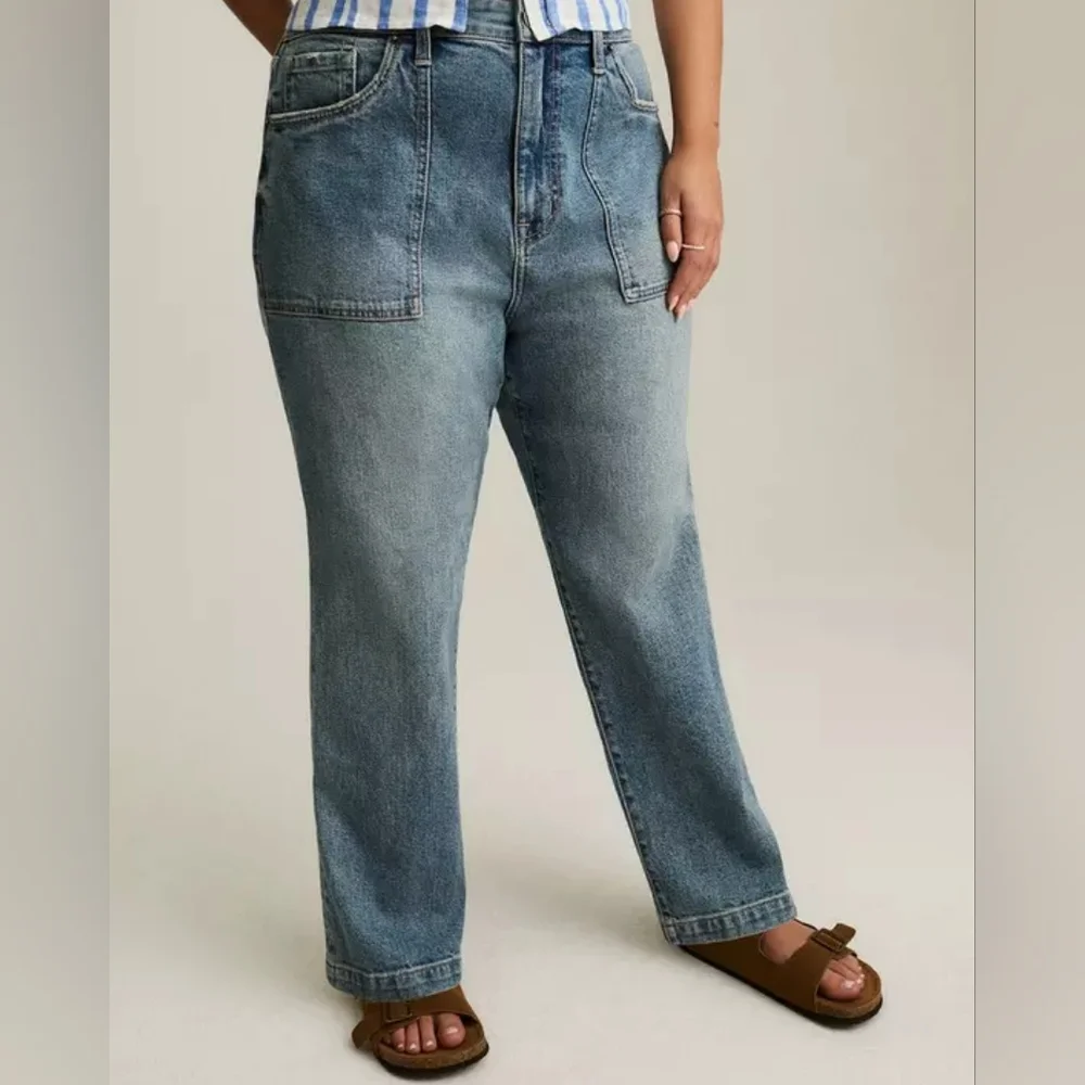 Torrid High Rise Y2K Inspired Classic Blue Women's Jeans Plus Size 18 Sh…